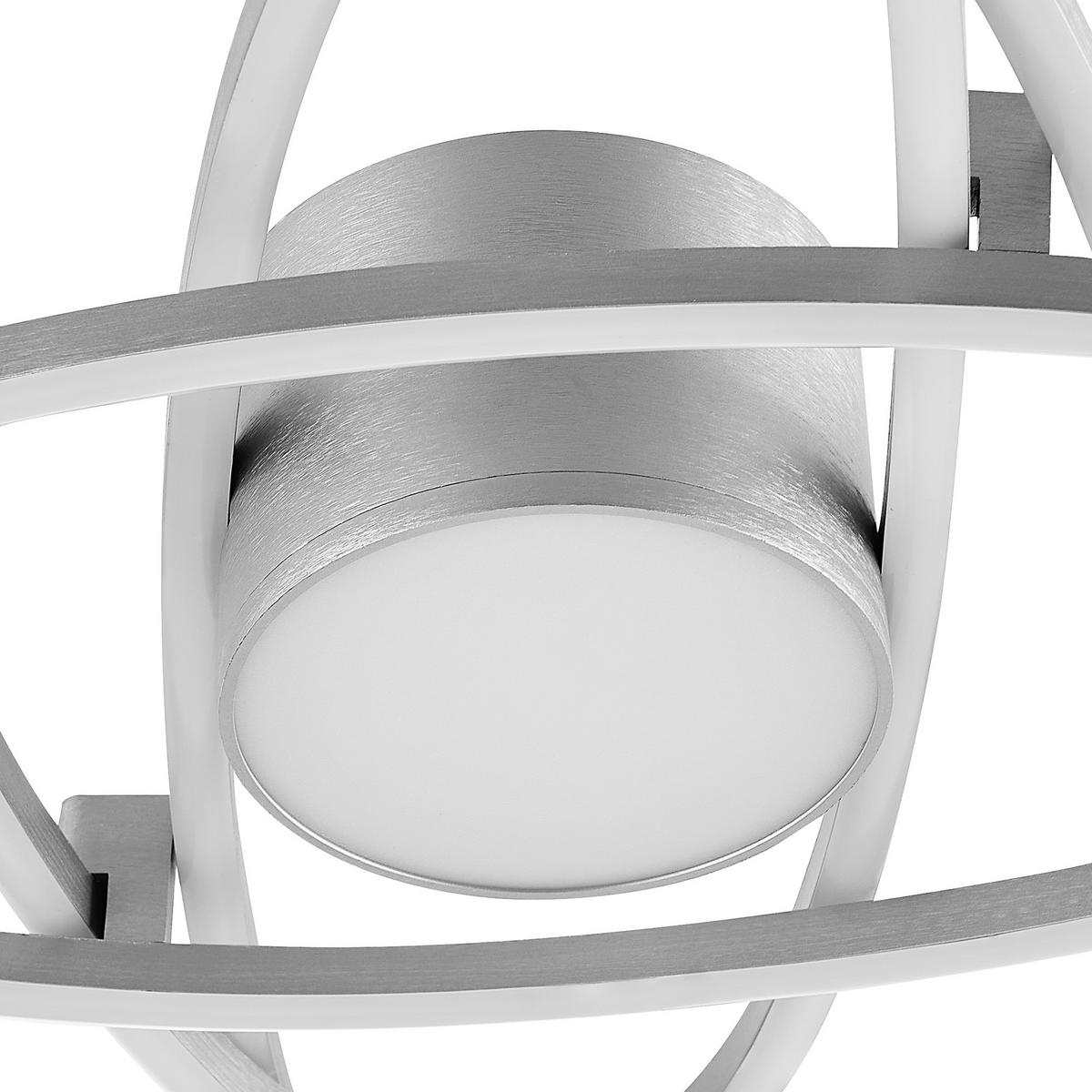 LED-TAKLAMPA Cuva 58 W 101/43/8,5 cm  - nickelfärgad, Design, metall/plast (101/43/8,5cm) - Novel