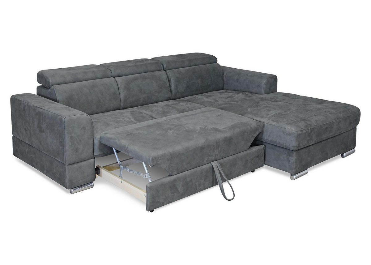 SJEDEĆA GARNITURA drvo, drvni materijal, tekstil  siva   - siva, Moderno, drvni materijal/drvo (246/194cm) - Carryhome
