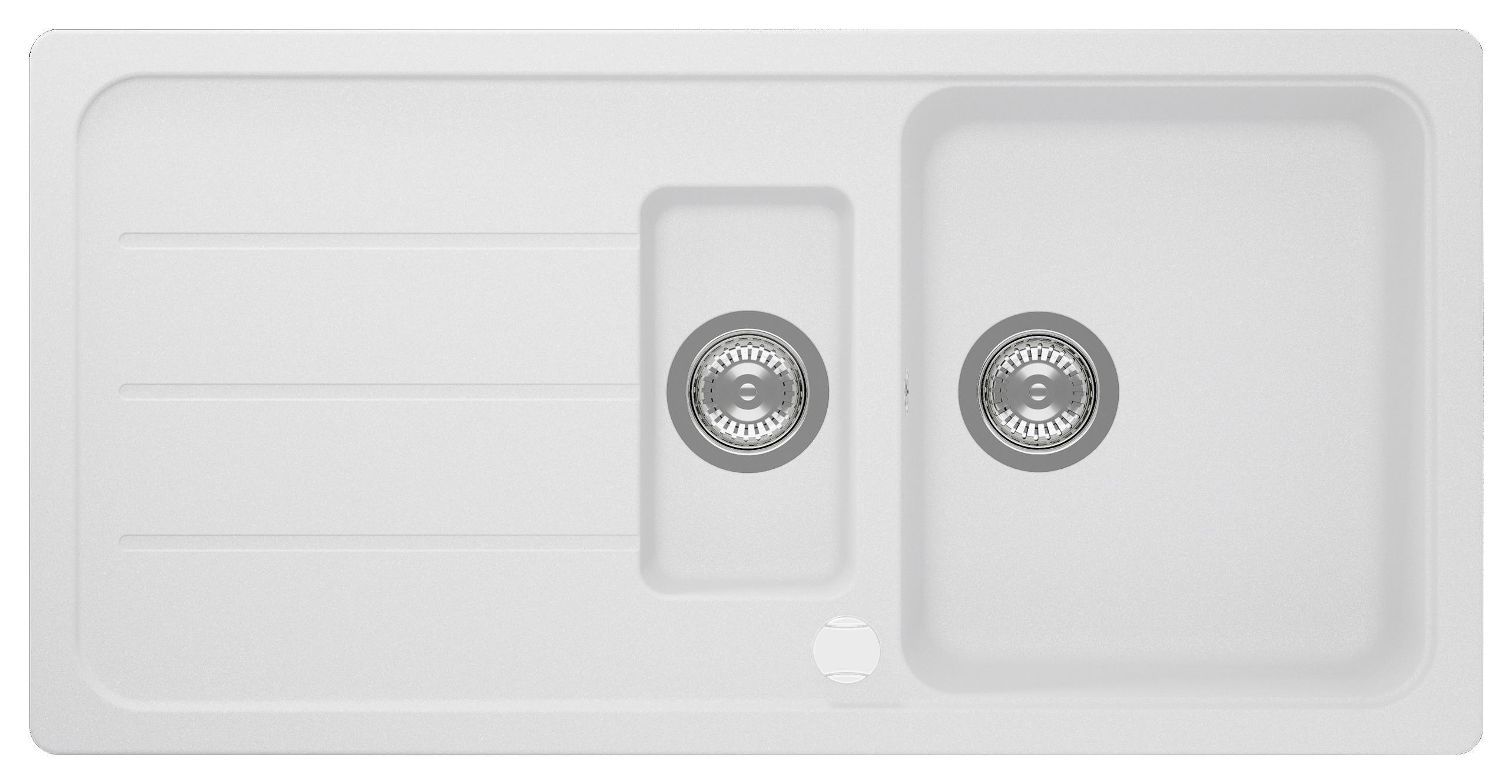 SPÜLE AUSTIN100X501,5BW  - Weiß, Design, Stein (100/20/50cm) - Respekta