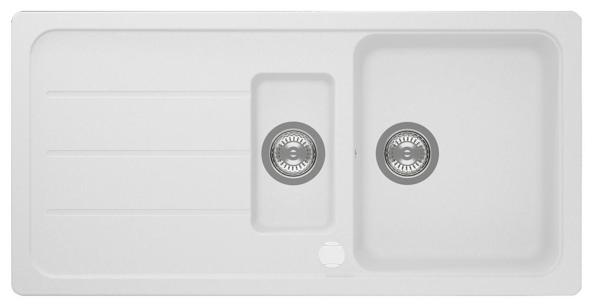 SPÜLE AUSTIN100X501,5BW  - Weiß, Design, Stein (100/20/50cm) - Respekta