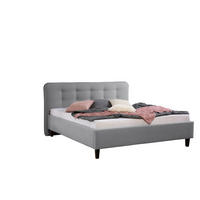 POLSTERBETT 180/200 cm,  in Grau,  - Schwarz/Grau, MODERN, Holz/Textil (180/200cm) - Livetastic