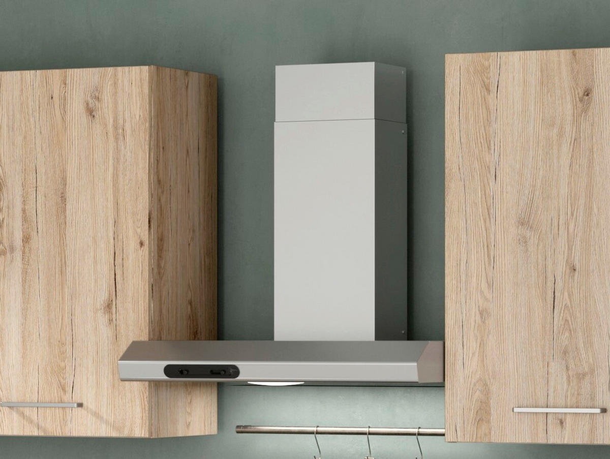 BLOK KUHINJA S APARATIMA  siva, boje hrasta  - siva/boje hrasta, drvni materijal/metal (165/270cm)