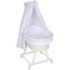 POJÍZDNÁ KOLÉBKA S VÝBAVOU - šedá/bílá, Basics, dřevo/textil (91/60/73cm) - My Baby Lou