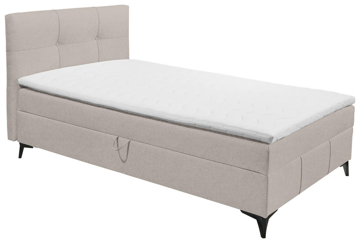BOXBETT 120/200 cm  in Beige  - Beige, Basics, Holzwerkstoff/Textil (120/200cm) - Xora