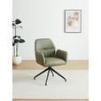 ARMLEHNSTUHL  Sitzfläche 360° drehbar, automatische Rückholfunktion  Echtleder  - Schwarz/Hellgrün, Design, Leder/Metall (62/89/63cm) - Dieter Knoll