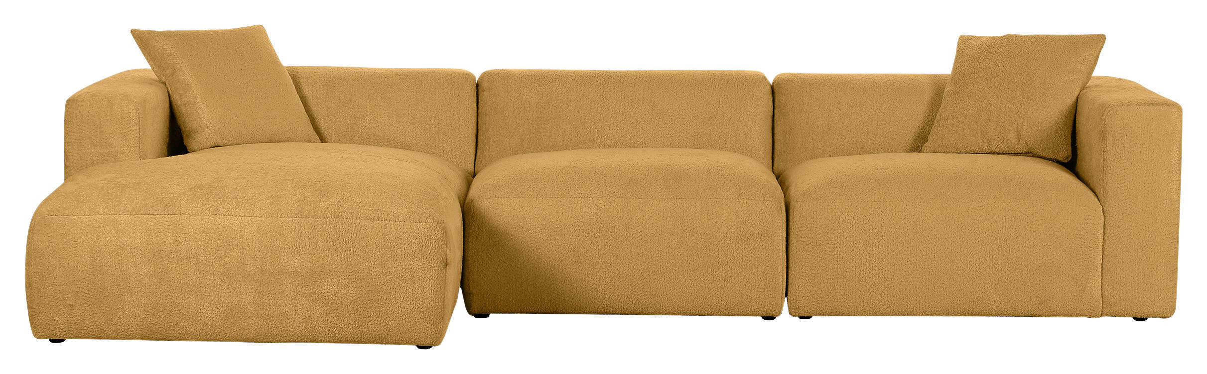 ECKSOFA Senfgelb Chenille  - Senfgelb/Creme, MODERN, Kunststoff/Textil (178/323cm) - Carryhome