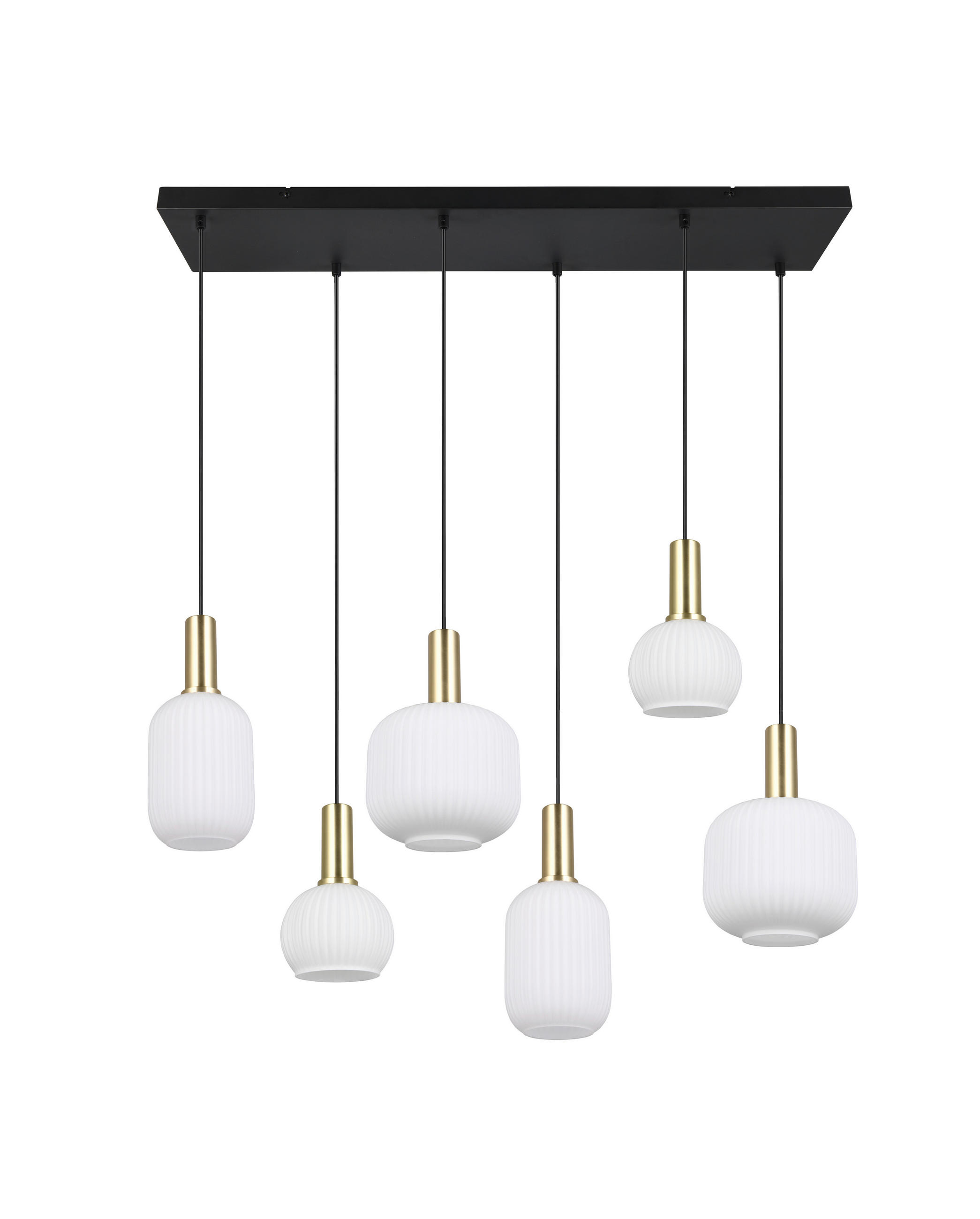 PENDELLEUCHTE 92/35/150 cm   - Messingfarben/Weiß, Design, Glas/Metall (92/35/150cm) - Trio Leuchten