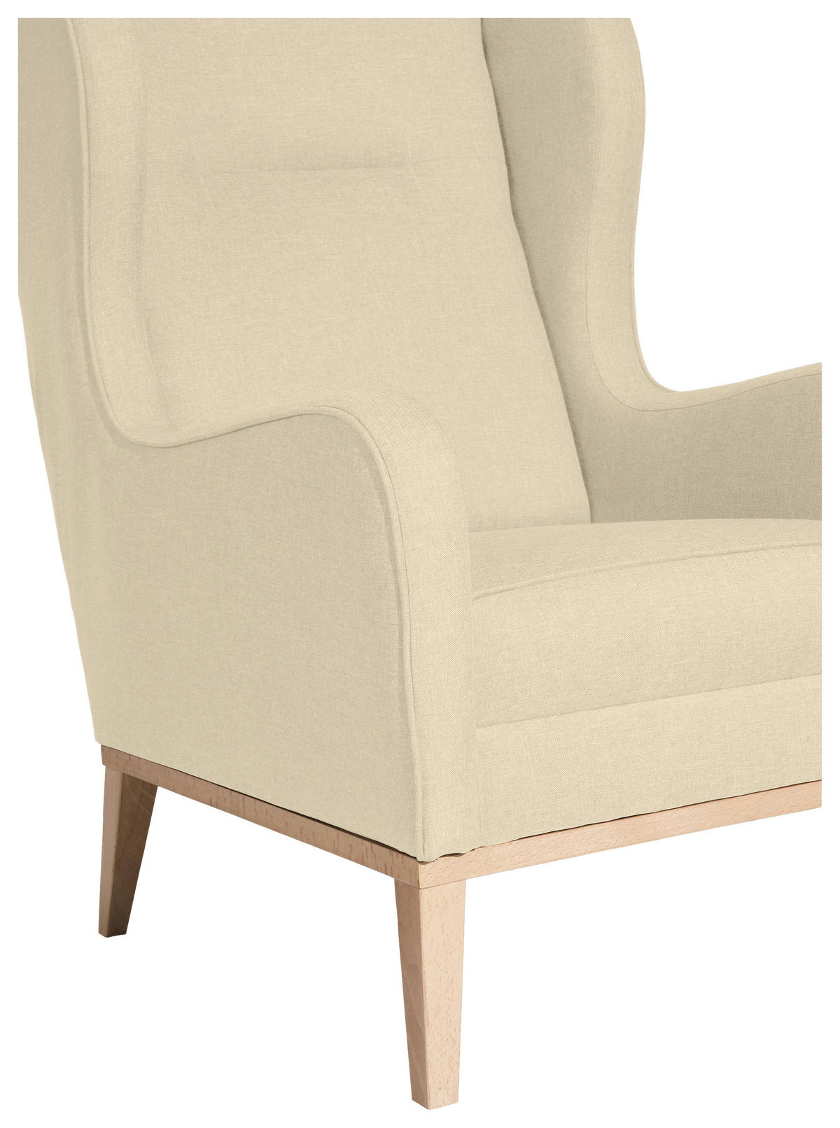 OHRENSESSEL in Flachgewebe Beige  - Beige/Naturfarben, Konventionell, Holz/Textil (66/104/78cm) - Max Winzer