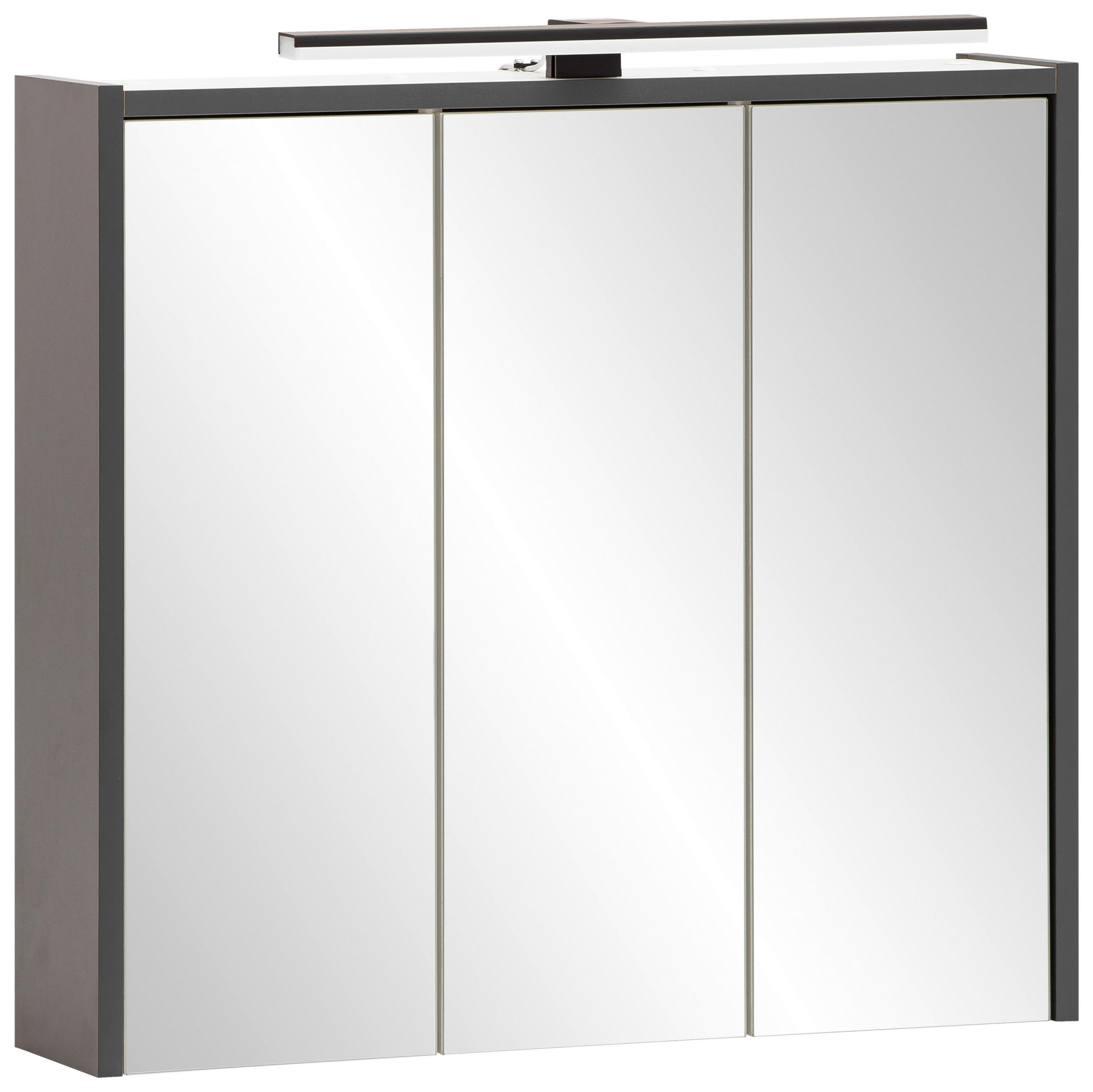 SPIEGELSCHRANK 65/62,7/16 cm - Anthrazit, MODERN, Glas/Holzwerkstoff (65/62,7/16cm) - Stylife
