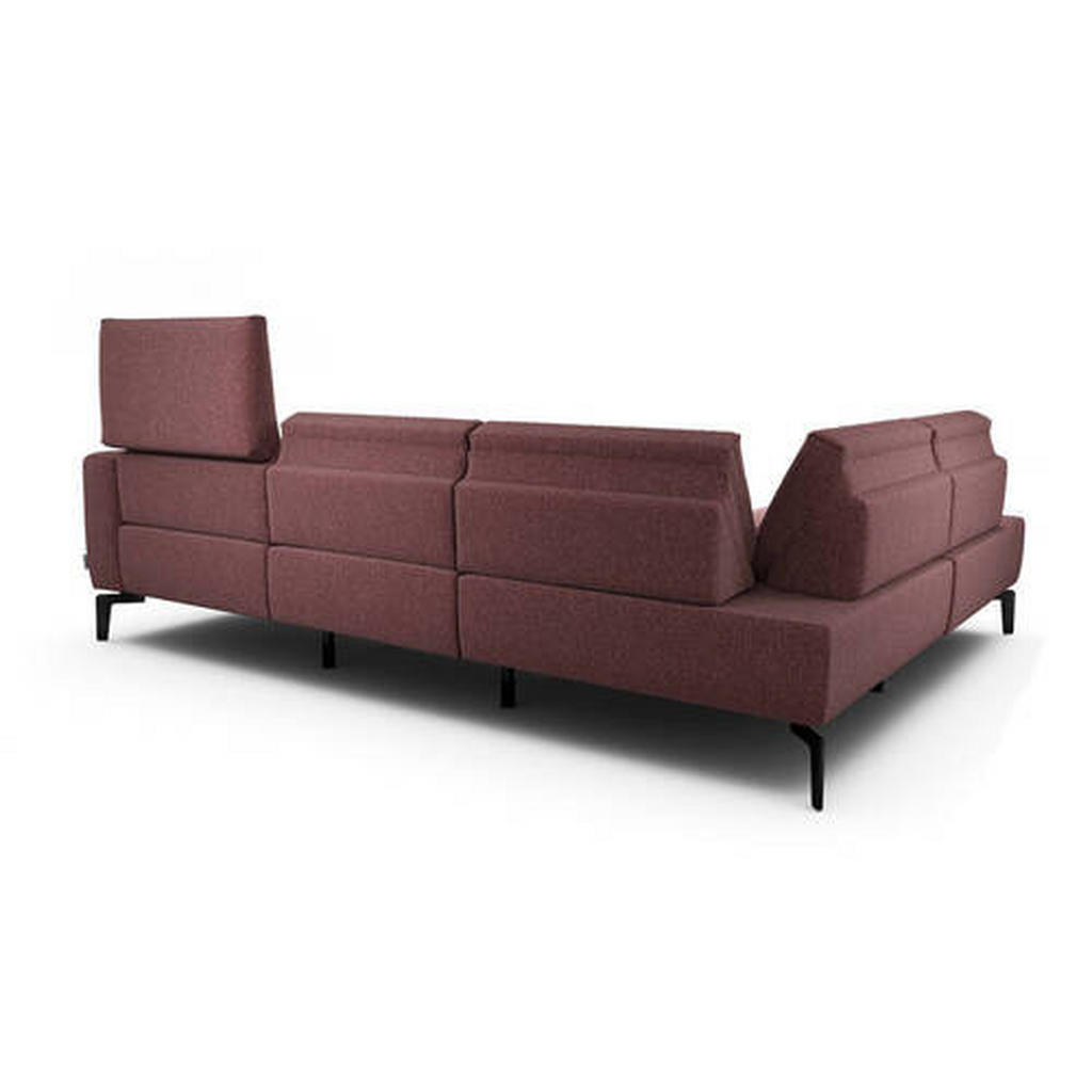 Thumbnail - Sensoo Ecksofa Cosy, Rot, Textil, 5-Sitzer, Ottomane links, L-Form, 256x193 cm, Stoffauswahl, Armteil links, rechts, Woh...