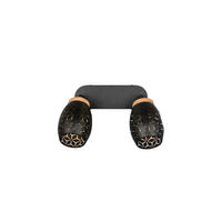 DECKENSTRAHLER 28/27/12 cm   - Goldfarben/Schwarz, Trend, Holz/Metall (28/27/12cm)