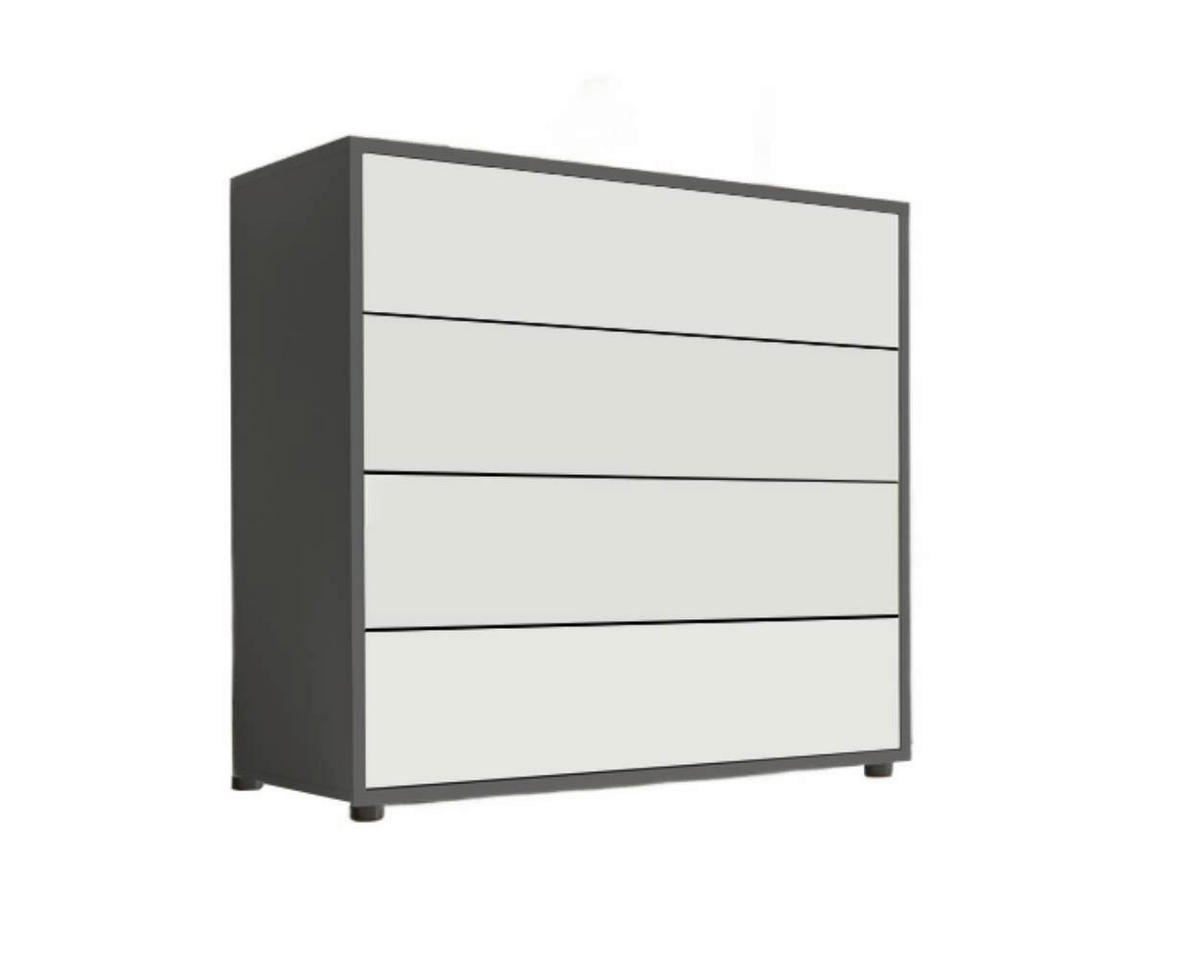 KOMODA, antracitová, bílá, 79/73/33 cm - bílá/černá, Moderní, kompozitní dřevo/plast (79/73/33cm) - MID.YOU