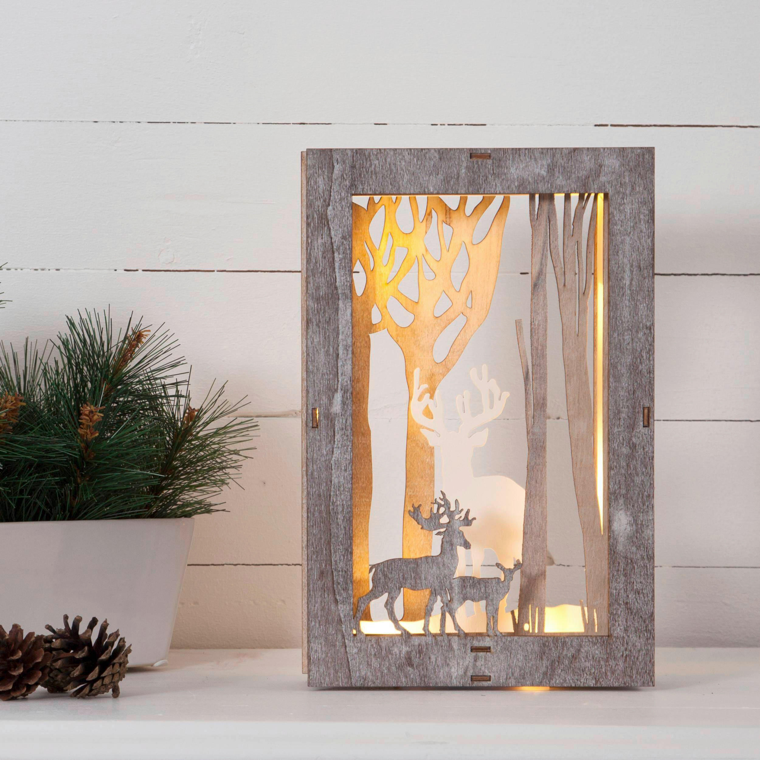 LED-DEKOLEUCHTE 18/6/28 cm   - Braun/Weiß, Basics, Holz/Kunststoff (18/6/28cm) - Eglo