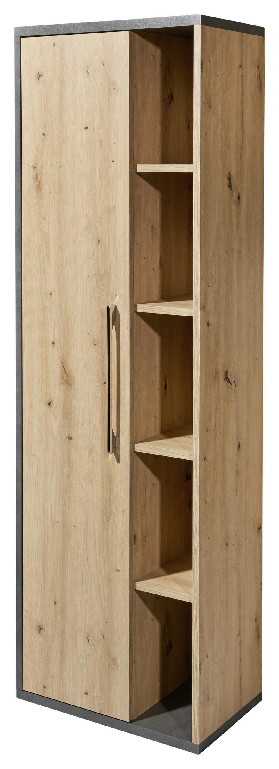VISOKA OMARA 50/160/31 cm  - barve kroma/antracit, Konvencionalno, umetna masa/leseni material (50/160/31cm) - MID.YOU