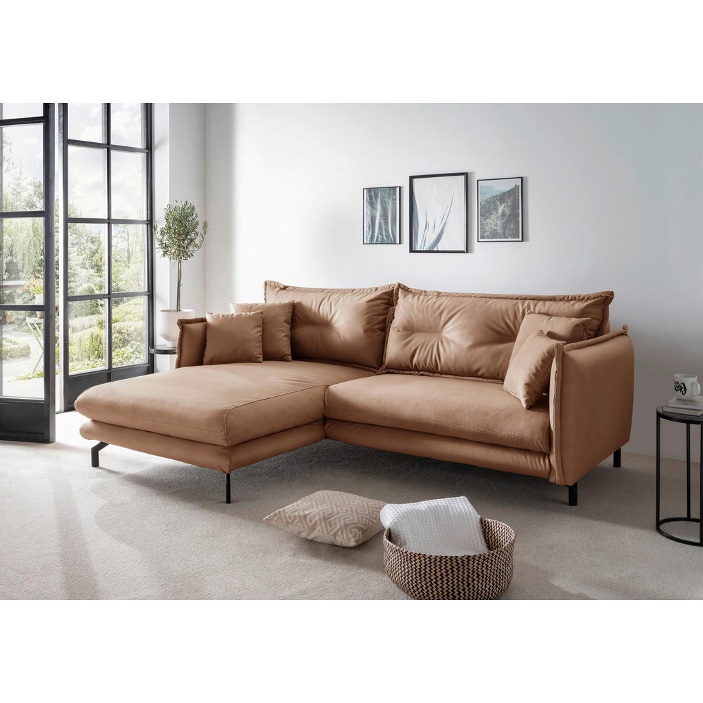 Thumbnail - Livetastic Ecksofa, Taupe, Textil, 4-Sitzer, Füllung: Schaumstoff, L-Form, Ottomane links, 255x180 cm, Made in Europe, R...