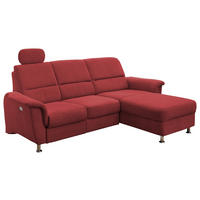 ECKSOFA  in Mikrofaser Rot  231/165 cm  - Chromfarben/Rot, MODERN, Textil/Metall (231/165cm) - Livetastic