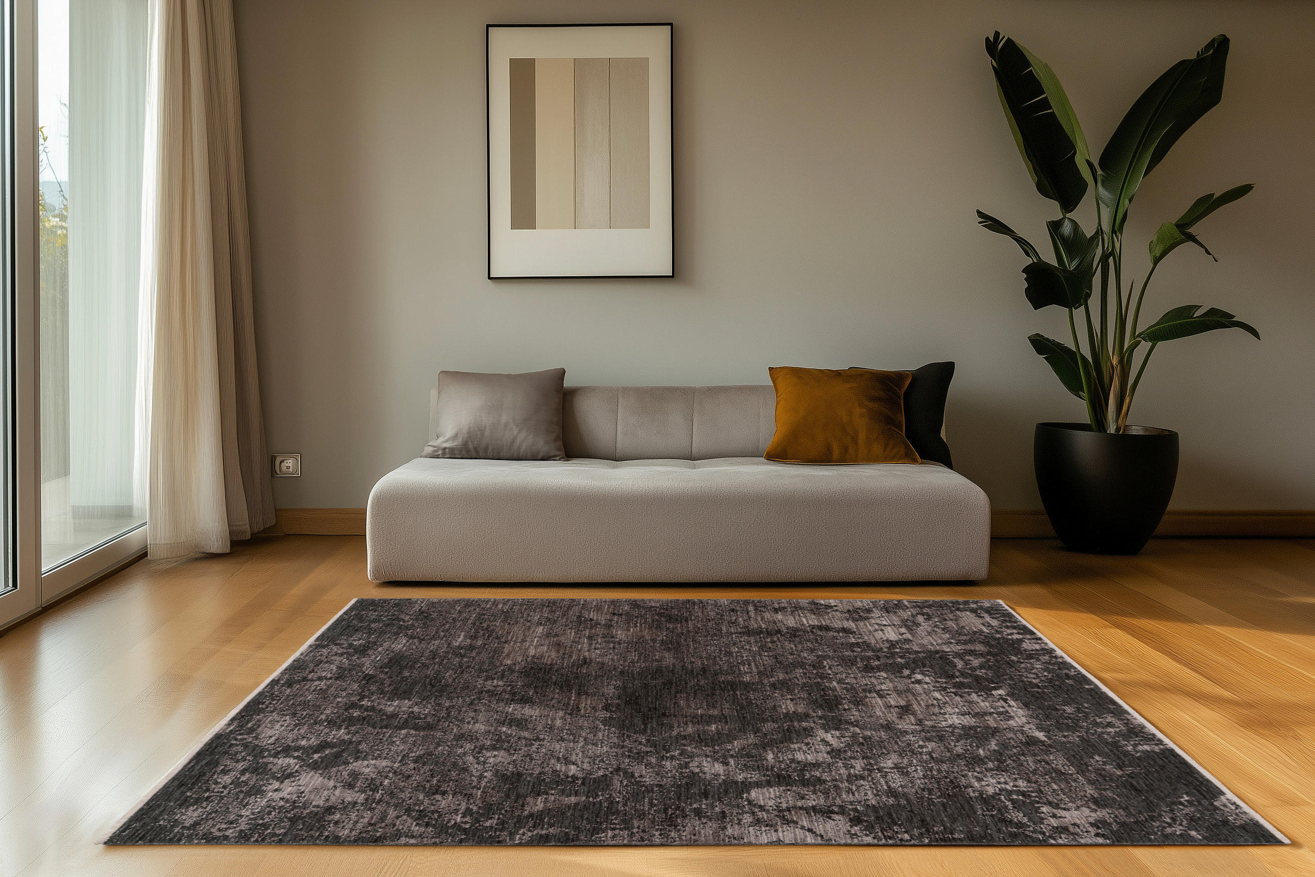 TKANA PREPROGA      200/290 cm    tkano  siva  - siva, Basics, umetna masa/tekstil (200/290cm)