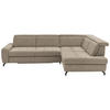 ECKSOFA in Chenille Hellbraun  - Hellbraun/Schwarz, Design, Textil/Metall (310/220cm) - Beldomo Style