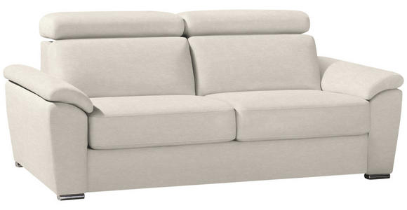 SCHLAFSOFA Webstoff Creme - Chromfarben/Creme, KONVENTIONELL, Textil/Metall (206/86-104/98cm) - Novel