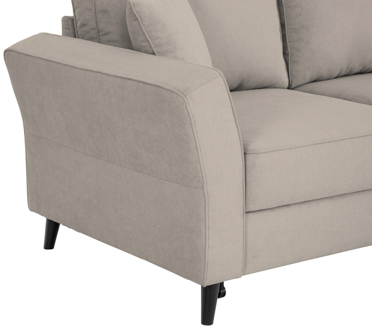ECKSOFA Sandfarben Velours  - Sandfarben/Schwarz, KONVENTIONELL, Holz/Textil (244/159cm) - Carryhome
