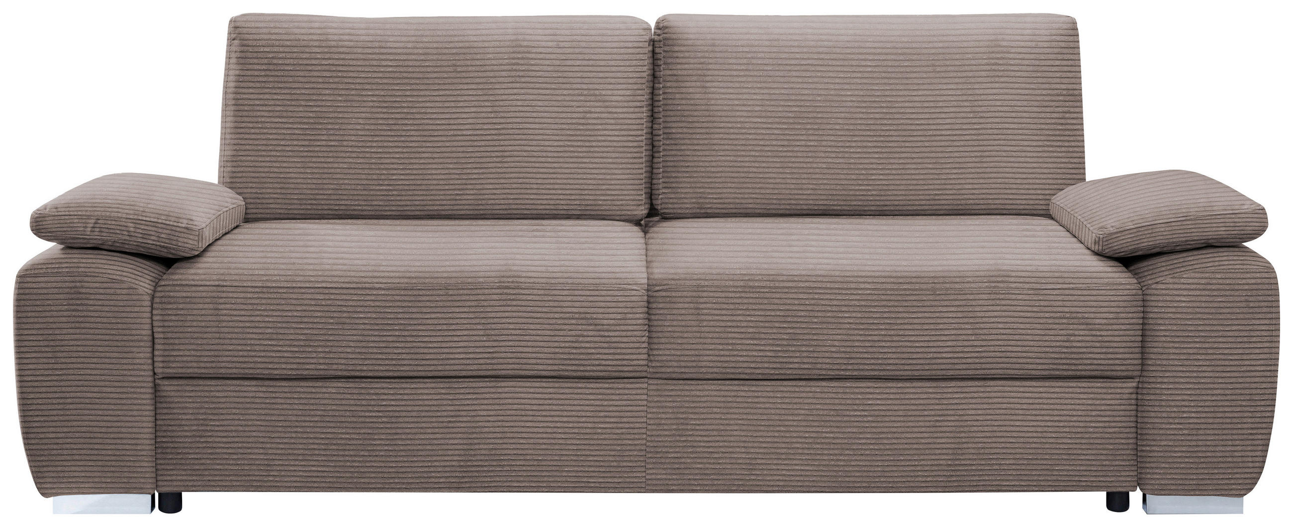 SCHLAFSOFA Cord Cappuccino  - Chromfarben/Cappuccino, Design, Kunststoff/Textil (258/100/148cm) - Stylife