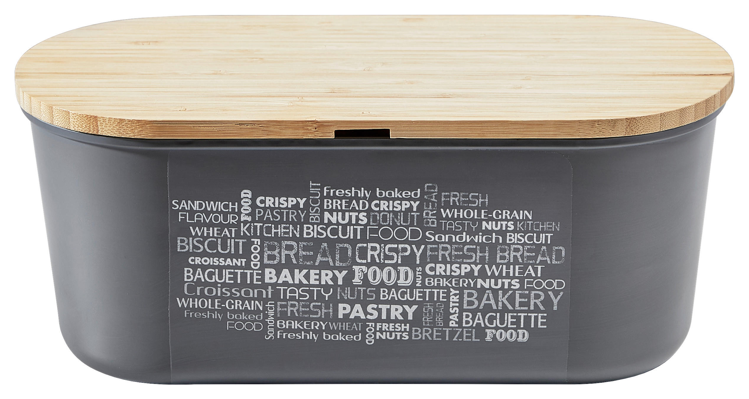 BROTBOX - Grau, Basics, Holz/Kunststoff (34/14/18cm) - Homeware Profession.