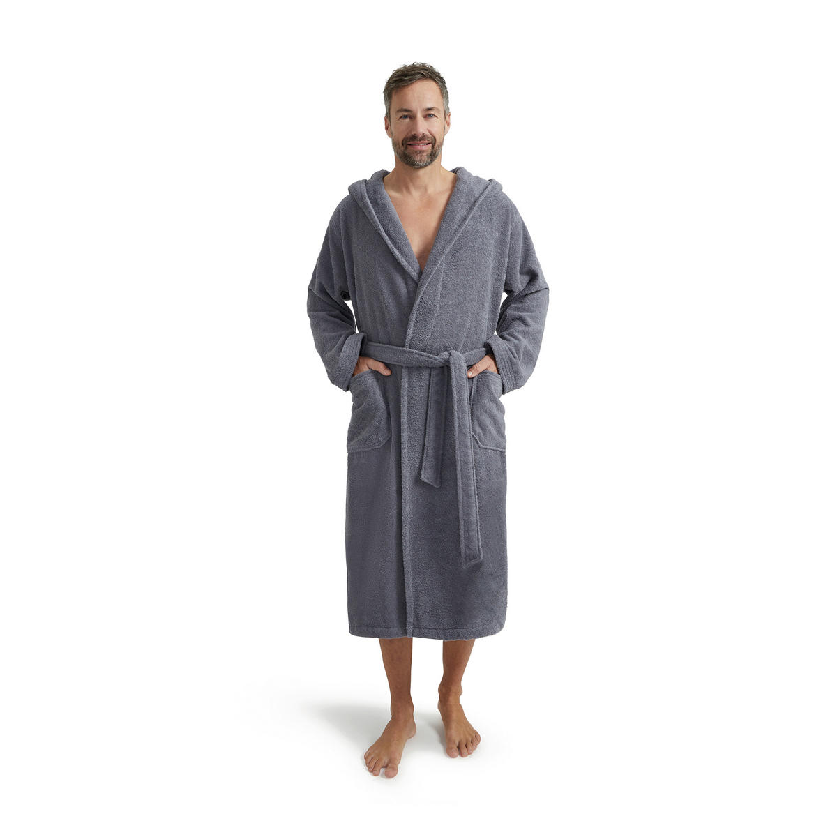 BADEMANTEL XXL Unisex  - Grau, Basics, Textil (XXLnull) - Moeve