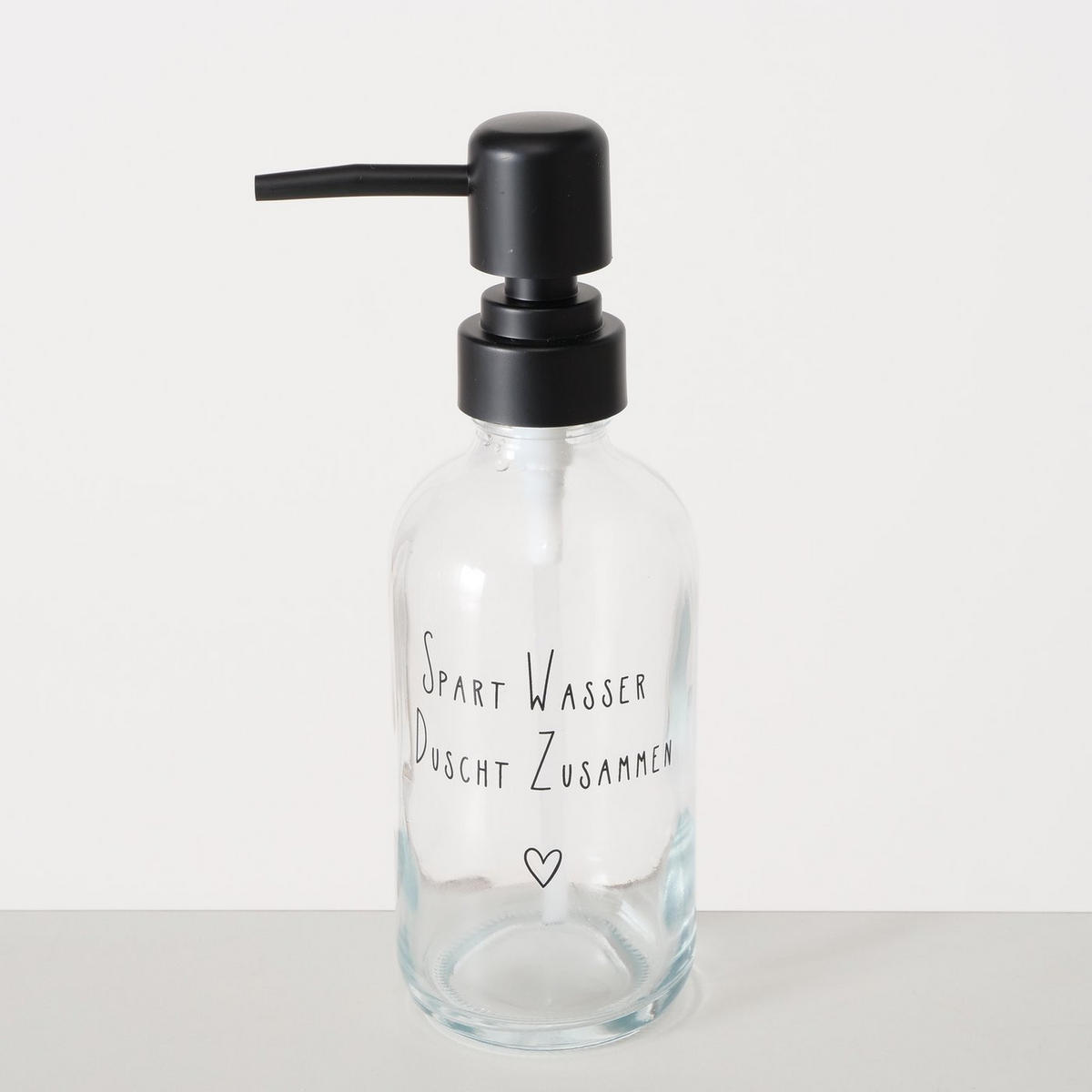 SEIFENSPENDER Kunststoff, Glas  - Transparent/Schwarz, Basics, Glas/Kunststoff (9/6/19cm)