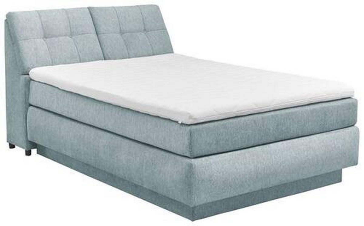 BOXSPRINGBETT 140/200 cm  in Hellblau  - Schwarz/Hellblau, KONVENTIONELL, Kunststoff/Textil (140/200cm) - SetOne by Musterring