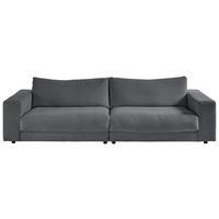 3-SITZER-SOFA in Feincord Anthrazit  - Anthrazit/Schwarz, Design, Kunststoff/Textil (290/86/127cm) - Lomoco