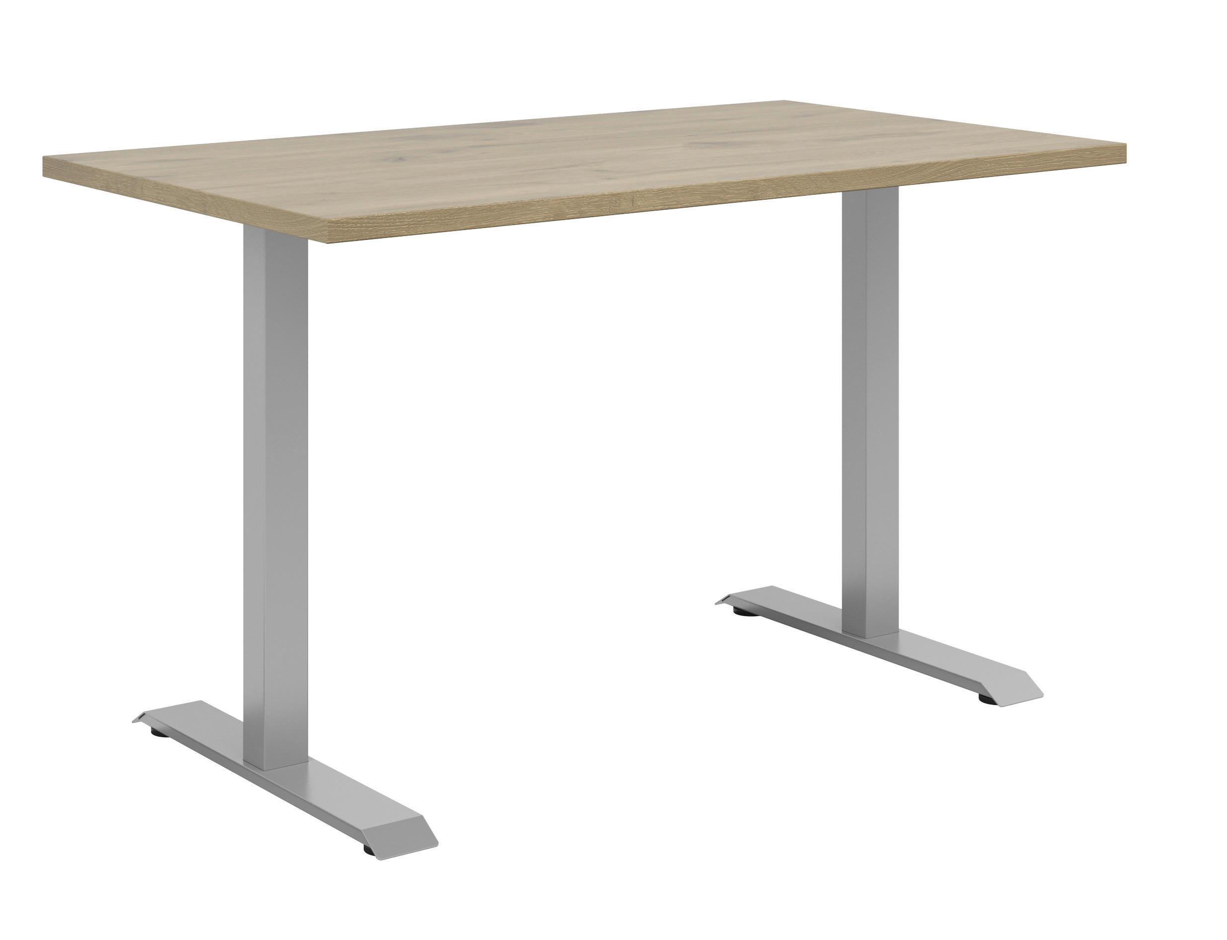 SCHREIBTISCH  Eichefarben  - Eichefarben/Weiß, KONVENTIONELL, Holzwerkstoff/Metall (120/75,8/80cm) - Voleo