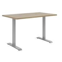 SCHREIBTISCH  Eichefarben  - Eichefarben/Weiß, KONVENTIONELL, Holzwerkstoff/Metall (120/75,8/80cm) - Voleo
