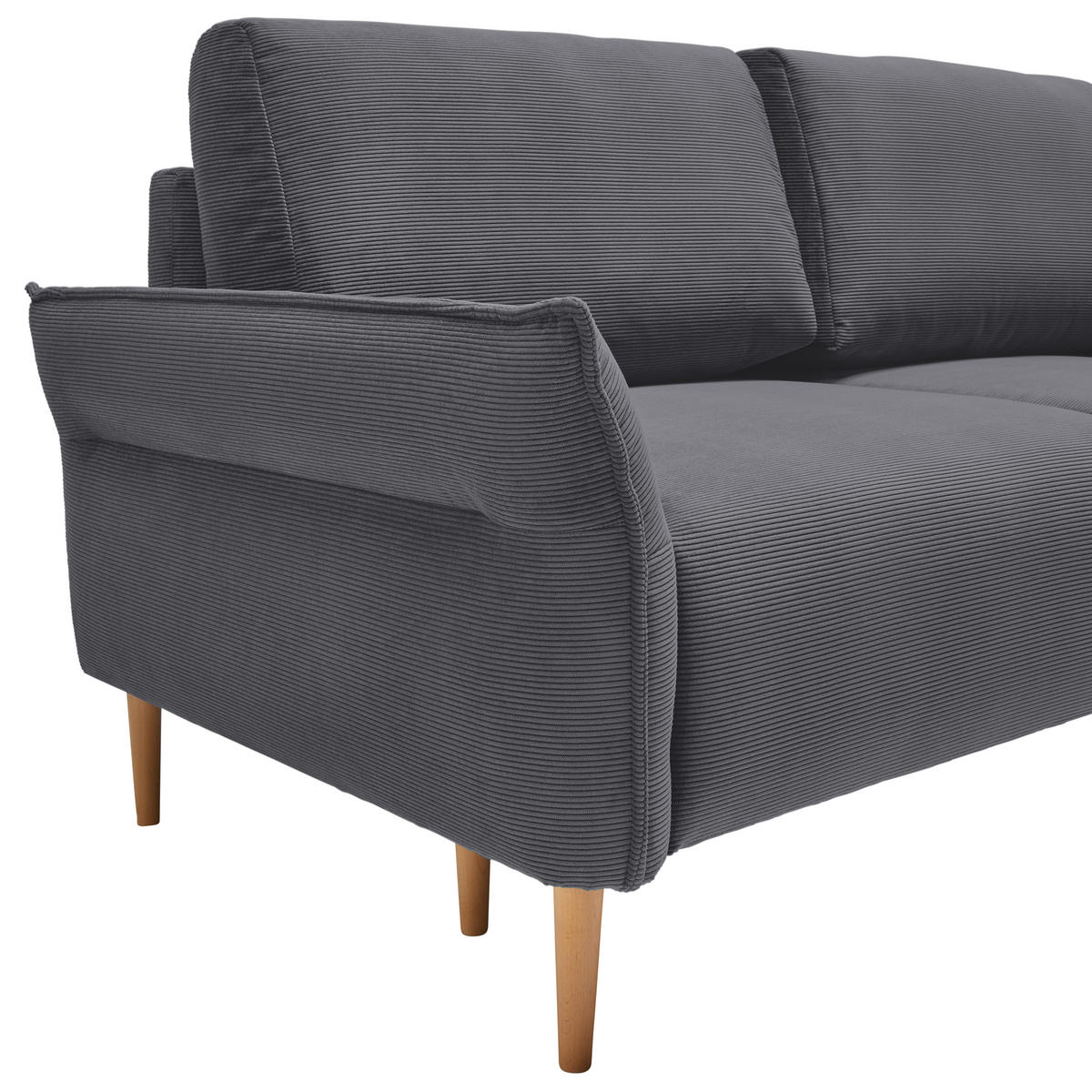 3-SITS SOFFA i manchester mörkgrå  - mörkgrå/naturfärgad, Modern, trä/textil (183/85/92cm) - MID.YOU