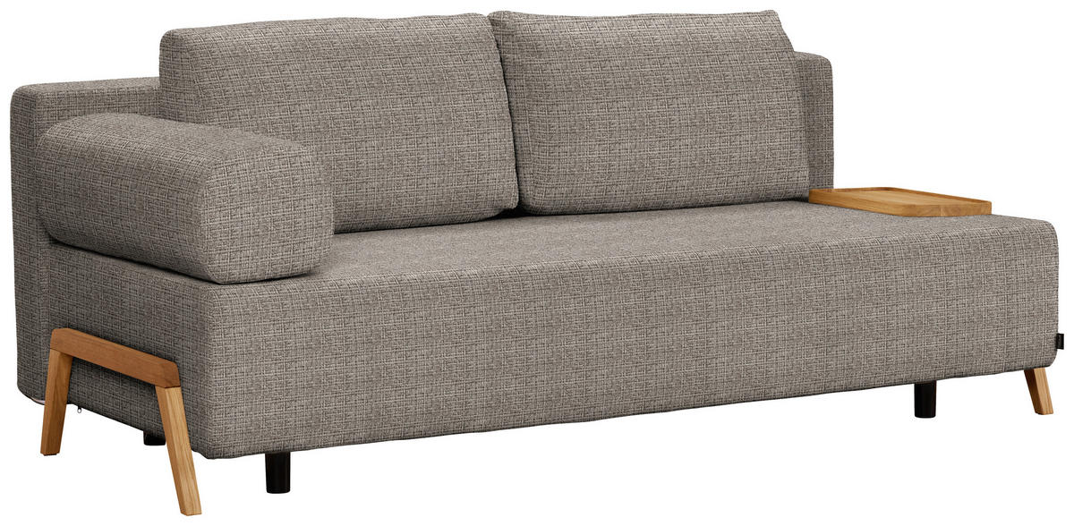 SCHLAFSOFA in Holz, Textil Taupe  - Taupe/Naturfarben, Design, Holz/Textil (211/88/102cm) - Niels Andersson