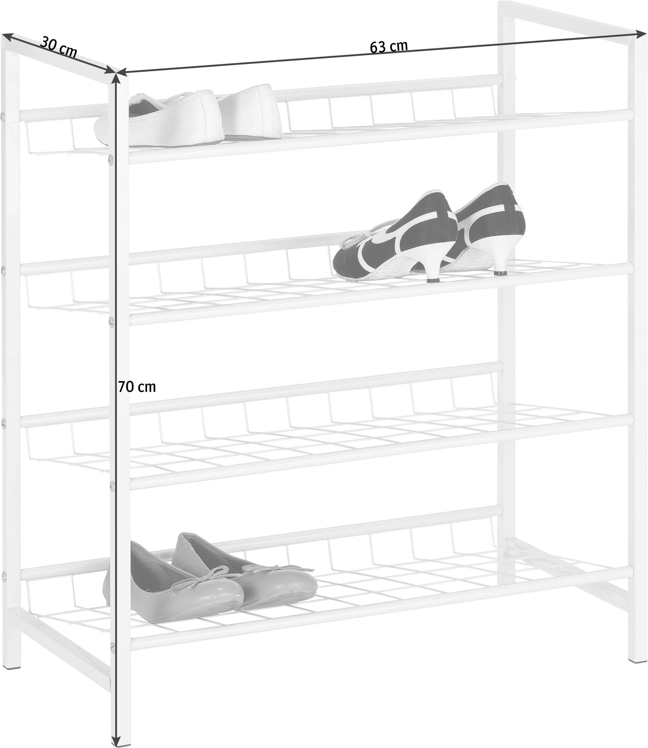 SCHUHREGAL Weiß  - Weiß, Design, Metall (63/70/30cm) - Boxxx