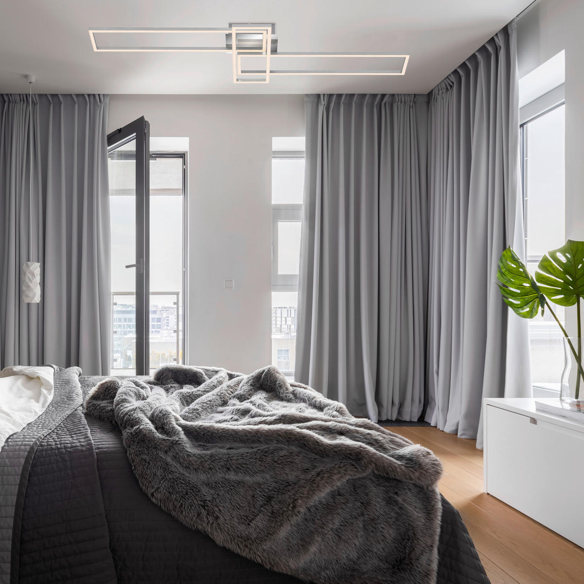 LED-DECKENLEUCHTE 110/35/10 cm   - Chromfarben, Design, Kunststoff/Metall (110/35/10cm)