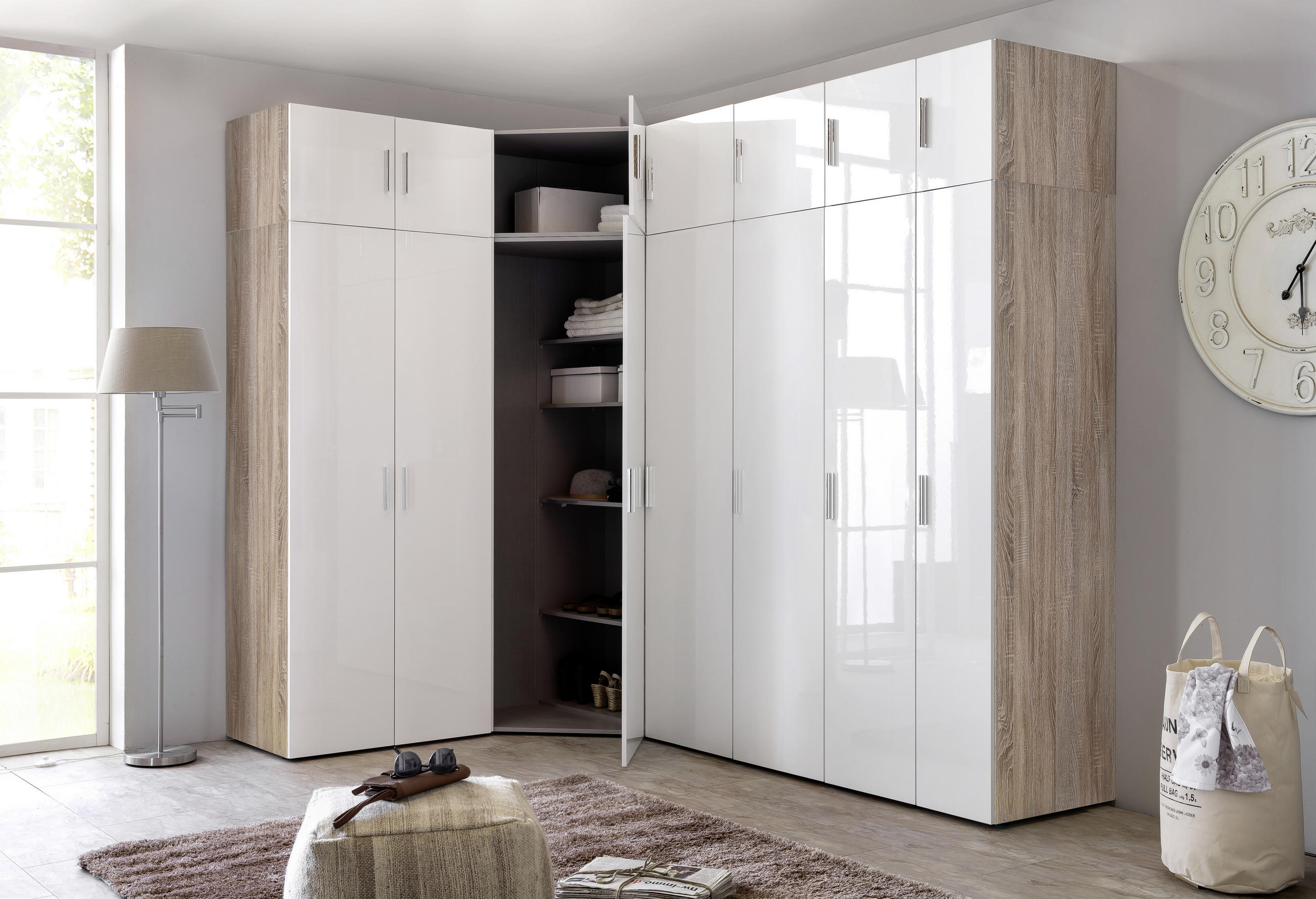 SKŘÍŇ NA ODĚV, barvy dubu, bílá, 50/185/40 cm - bílá/barvy dubu, Design, kompozitní dřevo/plast (50/185/40cm) - Xora
