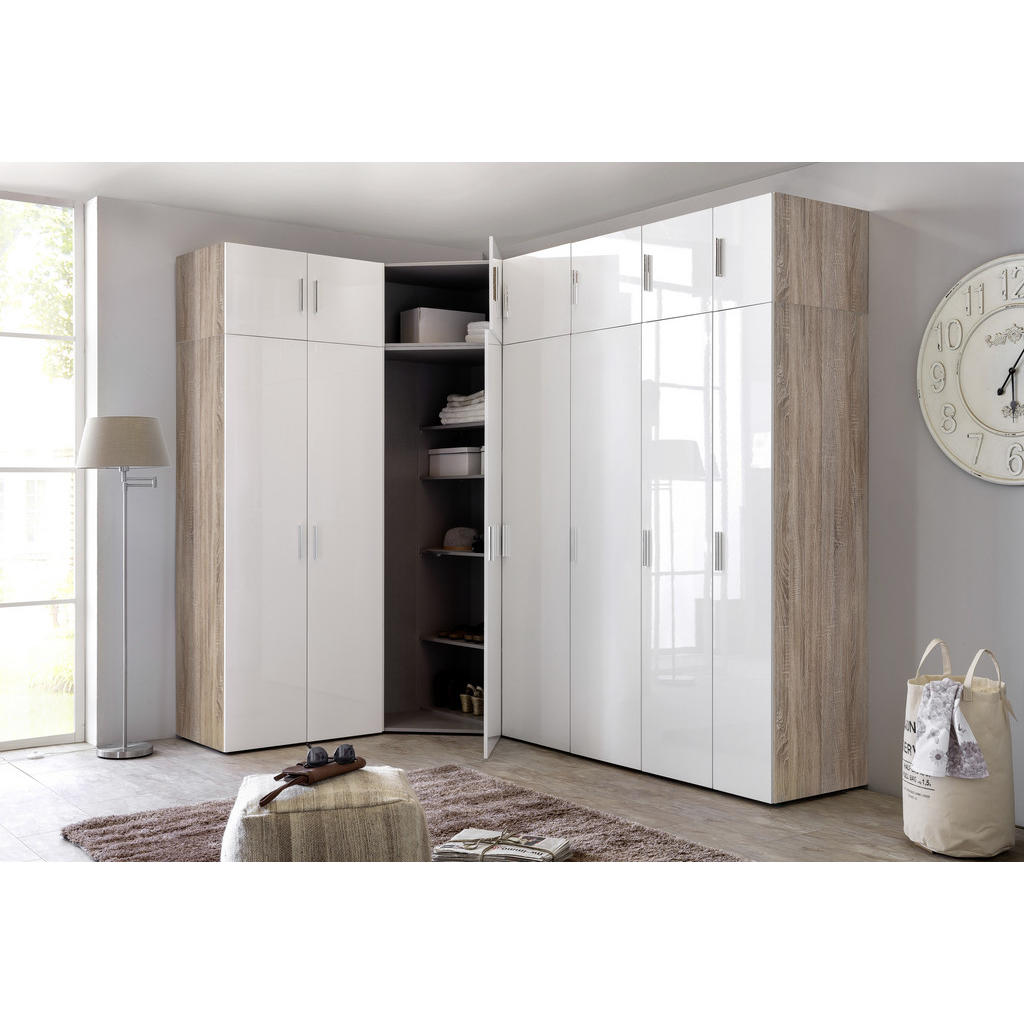 Thumbnail - Xora Garderobenschrank, Weiß, Eiche, Holzwerkstoff, 1 Fächer, 45x185x54 cm, BQ - Bündnis für Qualität, Made in Germany, ...