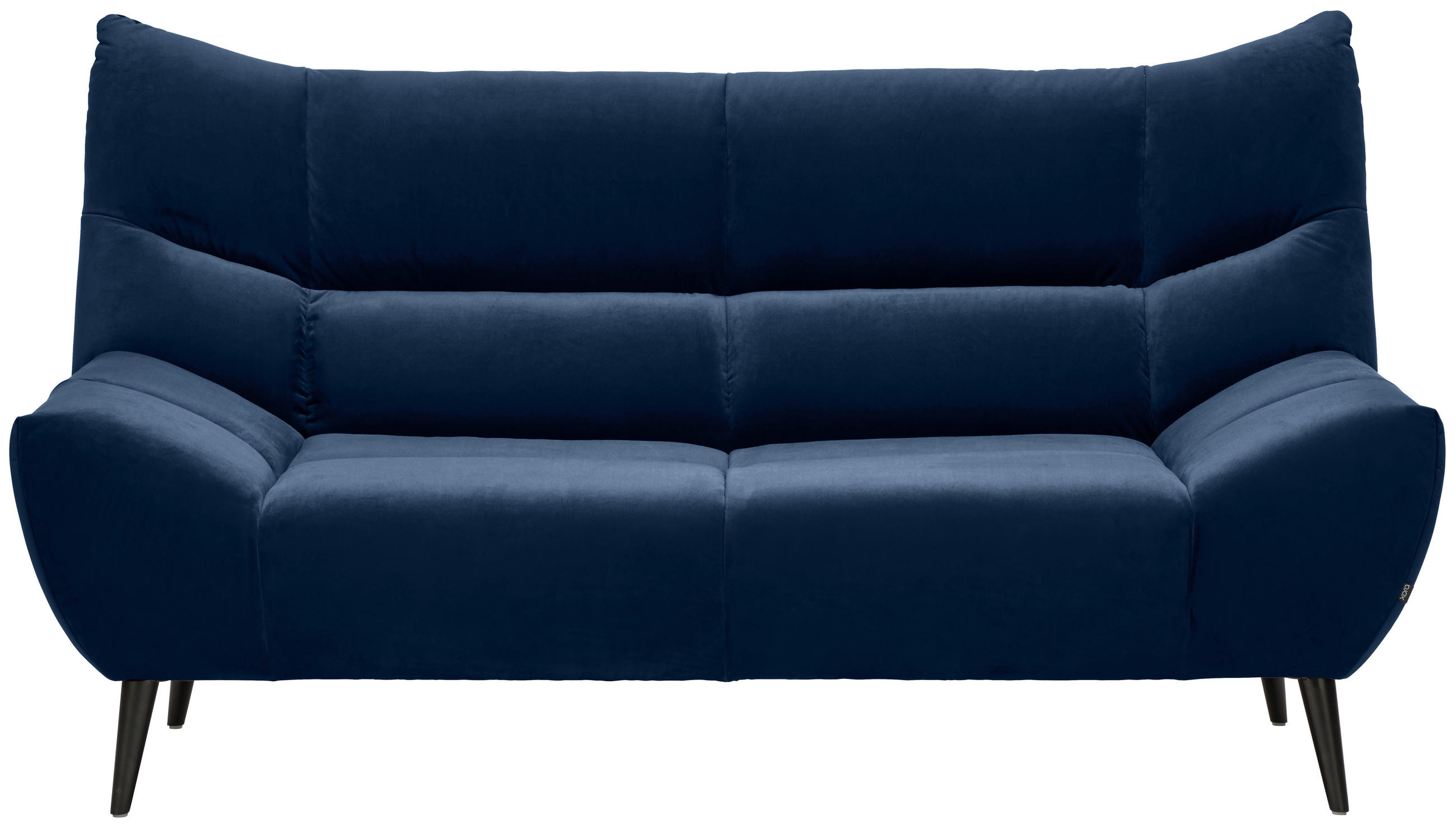 2-SITZER-SOFA in Mikrofaser Dunkelblau  - Schwarz/Dunkelblau, Design, Textil/Metall (190/106/99cm) - Xora