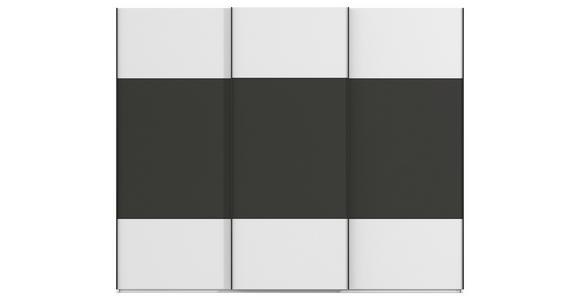 SCHWEBETÜRENSCHRANK 301/223/68 cm 3-türig Graphitfarben, Weiß  - Schwarz/Graphitfarben, KONVENTIONELL, Holzwerkstoff/Metall (301/223/68cm) - Novel