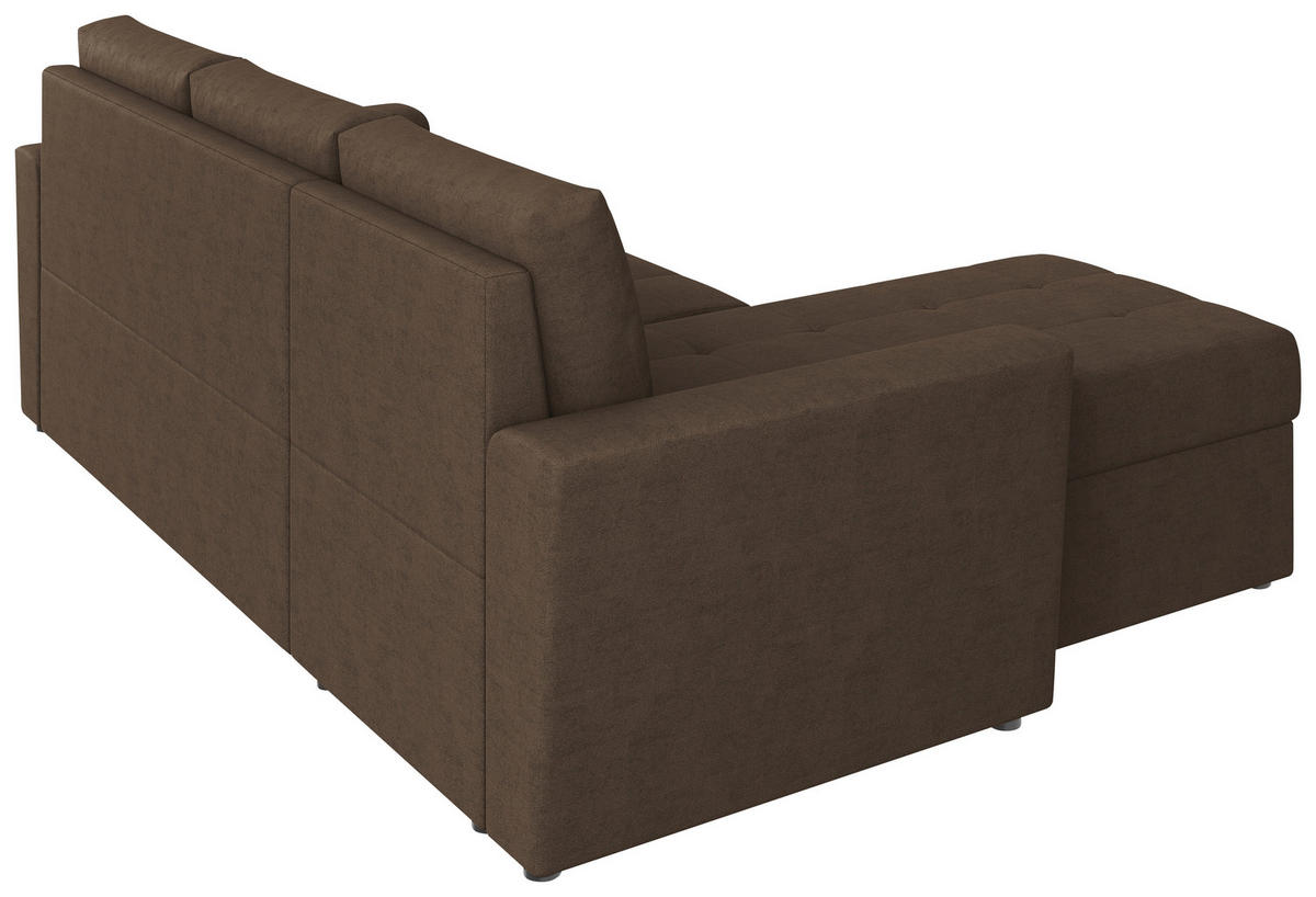ECKSOFA TERMOLI in Jacquard Braun  155/231 cm  - Schwarz/Braun, Design, Kunststoff/Textil (155/231cm) - MID.YOU