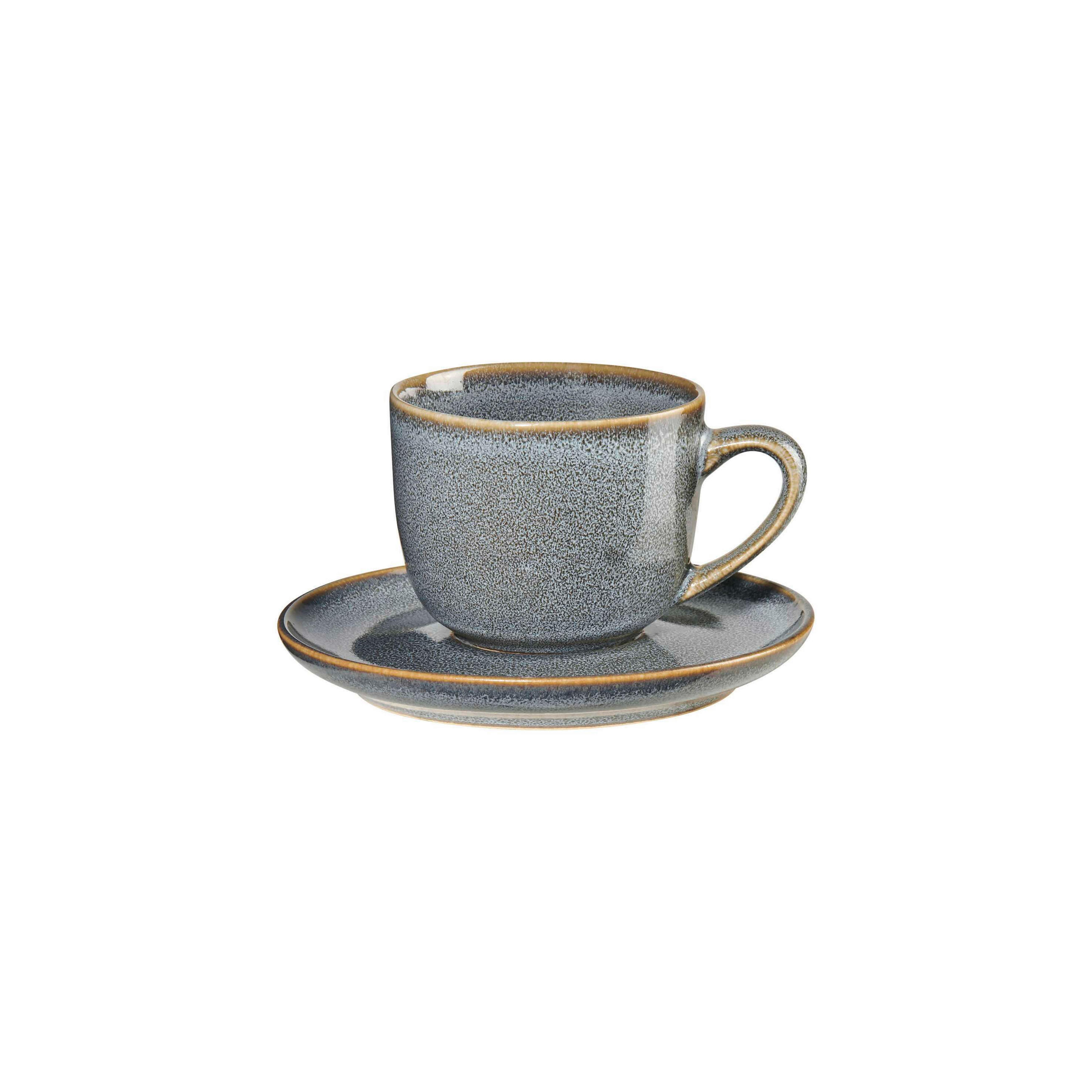 ESPRESSOTASSE MIT UNTERTASSE SAISONS DENIM  - Blau, Design, Stein (8,5/5,5cm) - ASA