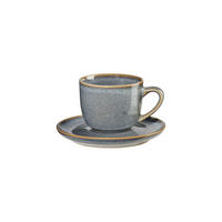 ESPRESSOTASSE MIT UNTERTASSE SAISONS DENIM  - Blau, Design, Stein (8,5/5,5cm) - ASA