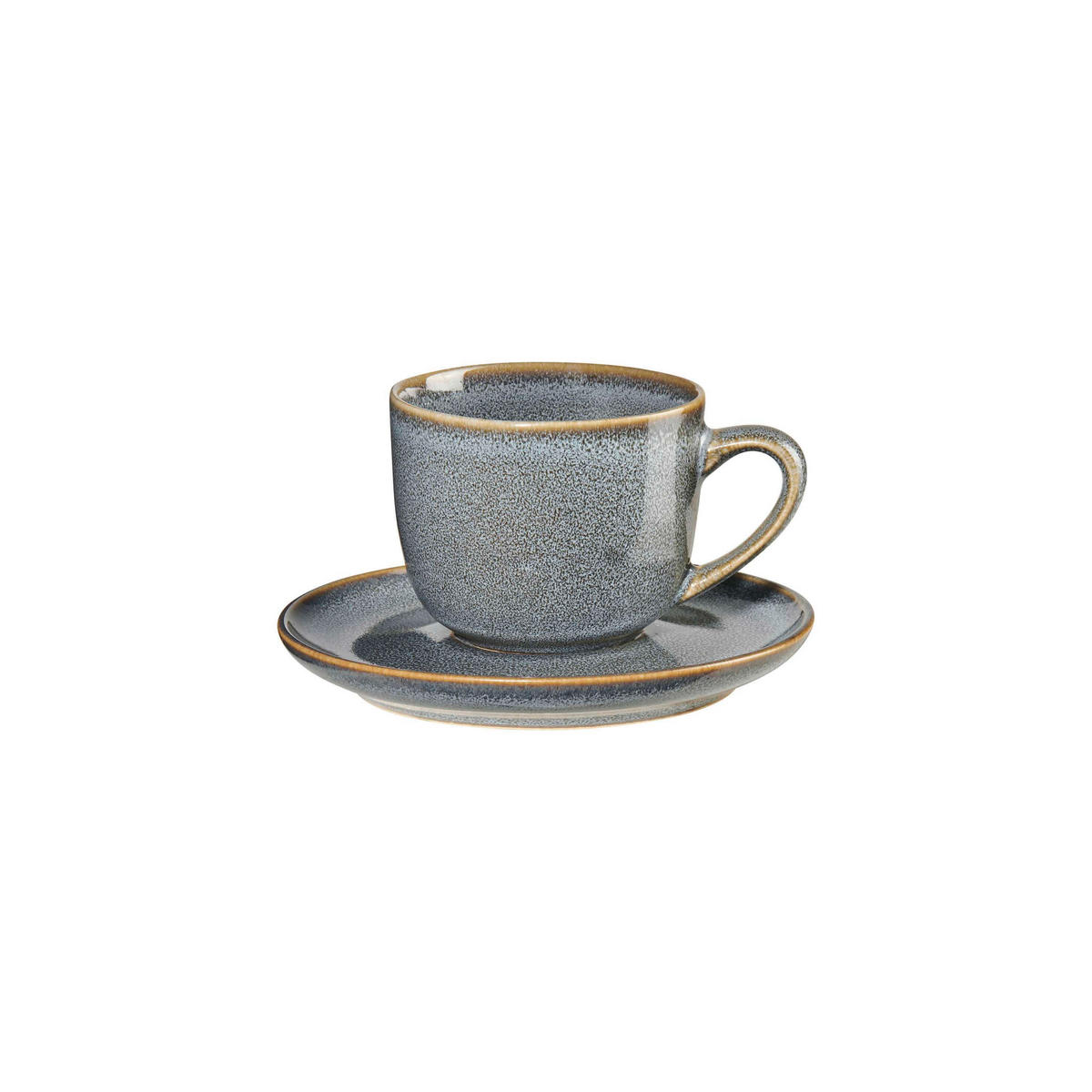 ESPRESSOTASSE MIT UNTERTASSE SAISONS DENIM  - Blau, Design, Stein (8,5/5,5cm) - ASA