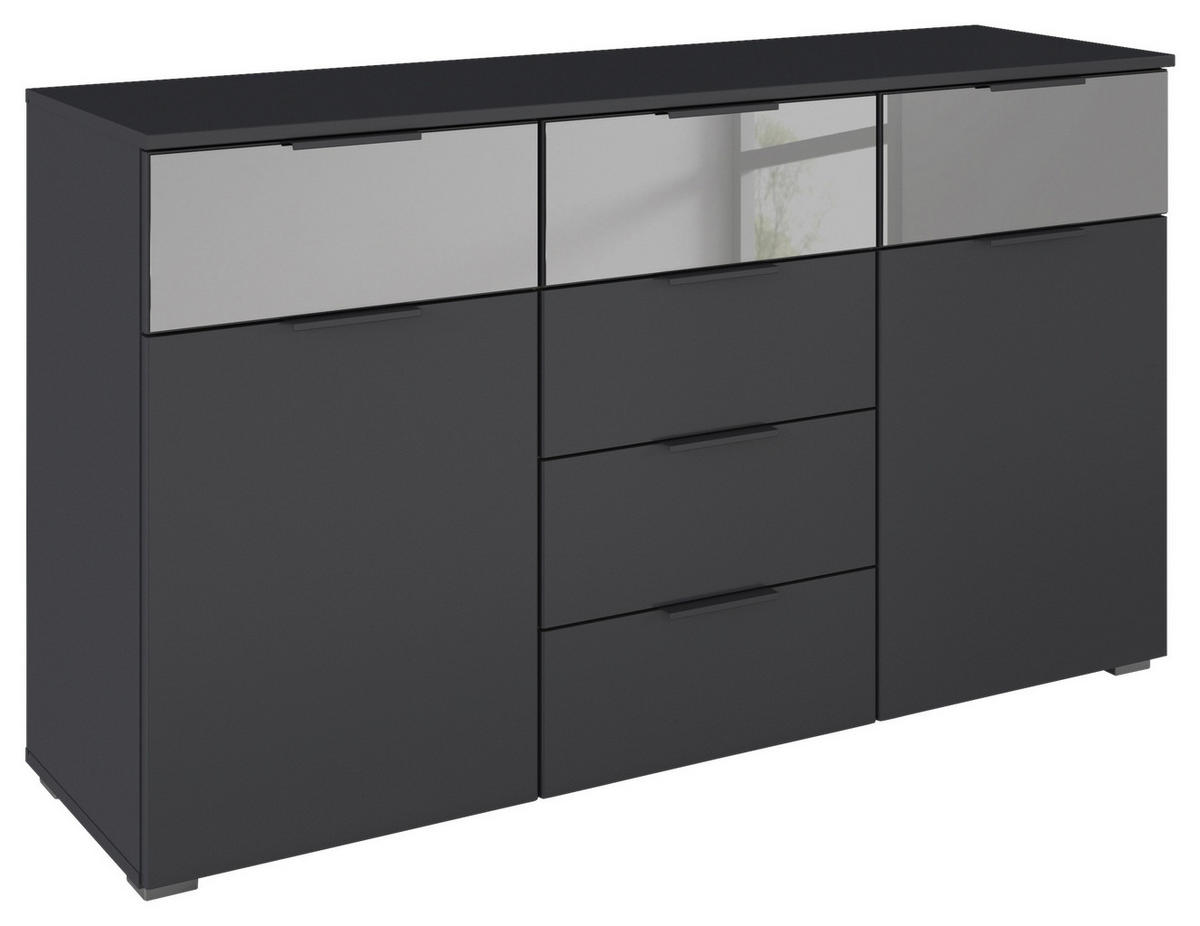 SIDEBOARD 140/81/42 cm  in Grau  - Alufarben/Grau, Modern, Glas/Holzwerkstoff (140/81/42cm) - Rauch Möbel