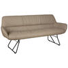 SITZBANK 201,5/87/67,5 cm Echtleder Schwarz, Taupe  - Taupe/Schwarz, Design, Leder/Metall (201,5/87/67,5cm) - Dieter Knoll