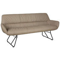 SITZBANK 201,5/87/67,5 cm Echtleder Schwarz, Taupe  - Taupe/Schwarz, Design, Leder/Metall (201,5/87/67,5cm) - Dieter Knoll