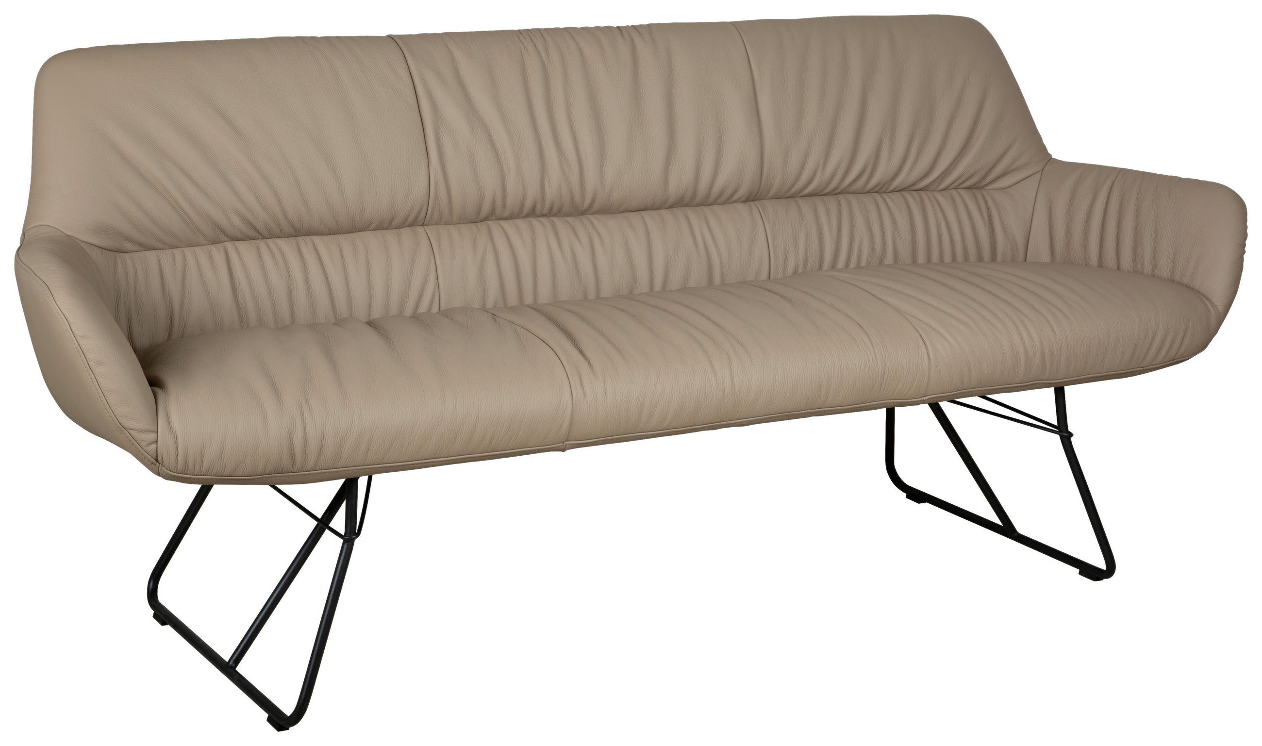 Dieter Knoll Sitzbank Schwarz, Taupe 201.5x87x67.5 cm