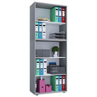 AKTENREGAL Grau  - Schwarz/Grau, Basics, Holzwerkstoff (70/178/37cm) - MID.YOU