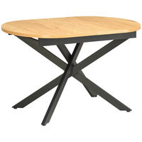 AUSZIEHTISCH - Eichefarben/Schwarz, KONVENTIONELL, Holzwerkstoff/Metall (120-160/75/90cm) - MID.YOU